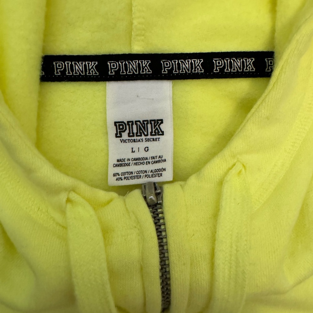 VICTORIA’S SECRET LOVE PINK BLING SEQUIN ZIPPERED SWEATSHIRT SIZE LARGE - Picture 4 of 4